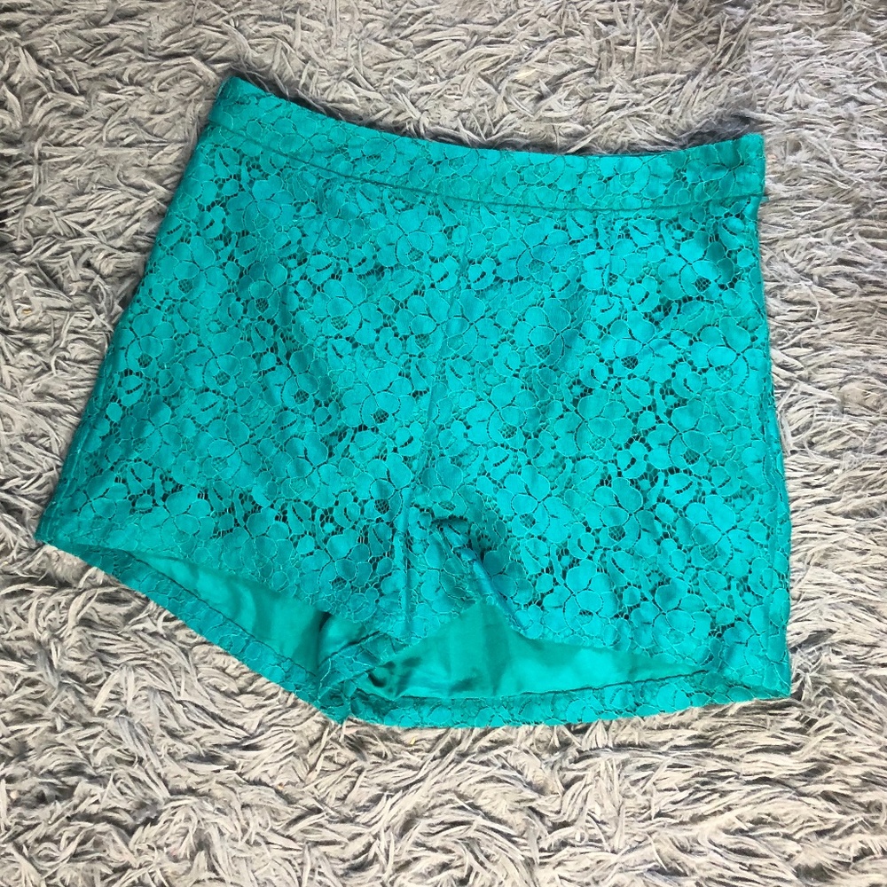 Turquoise Lace shorts